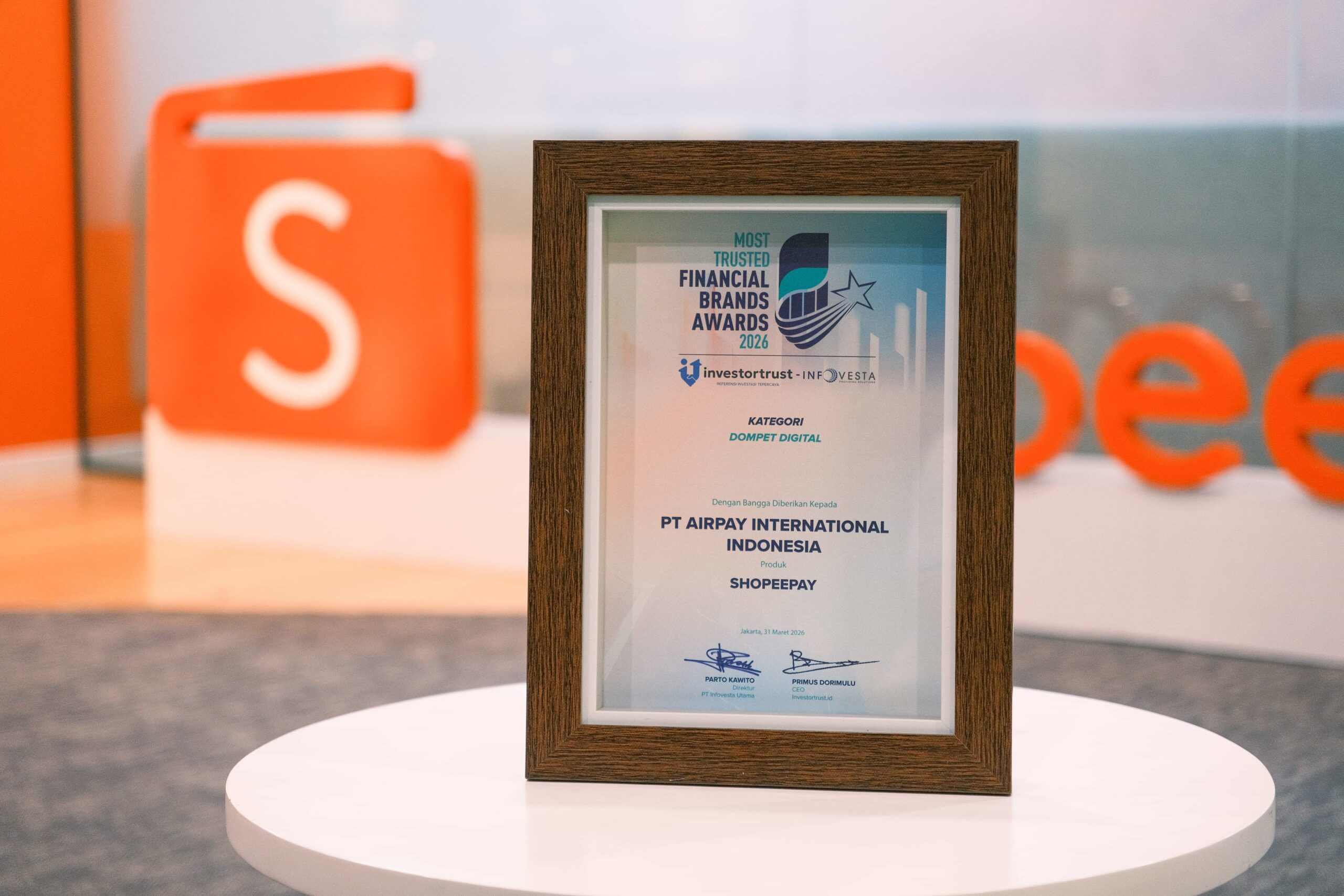 ShopeePay Raih Penghargaan Most Trusted Financial Brand Awards 2026 untuk Solusi Dompet Digital