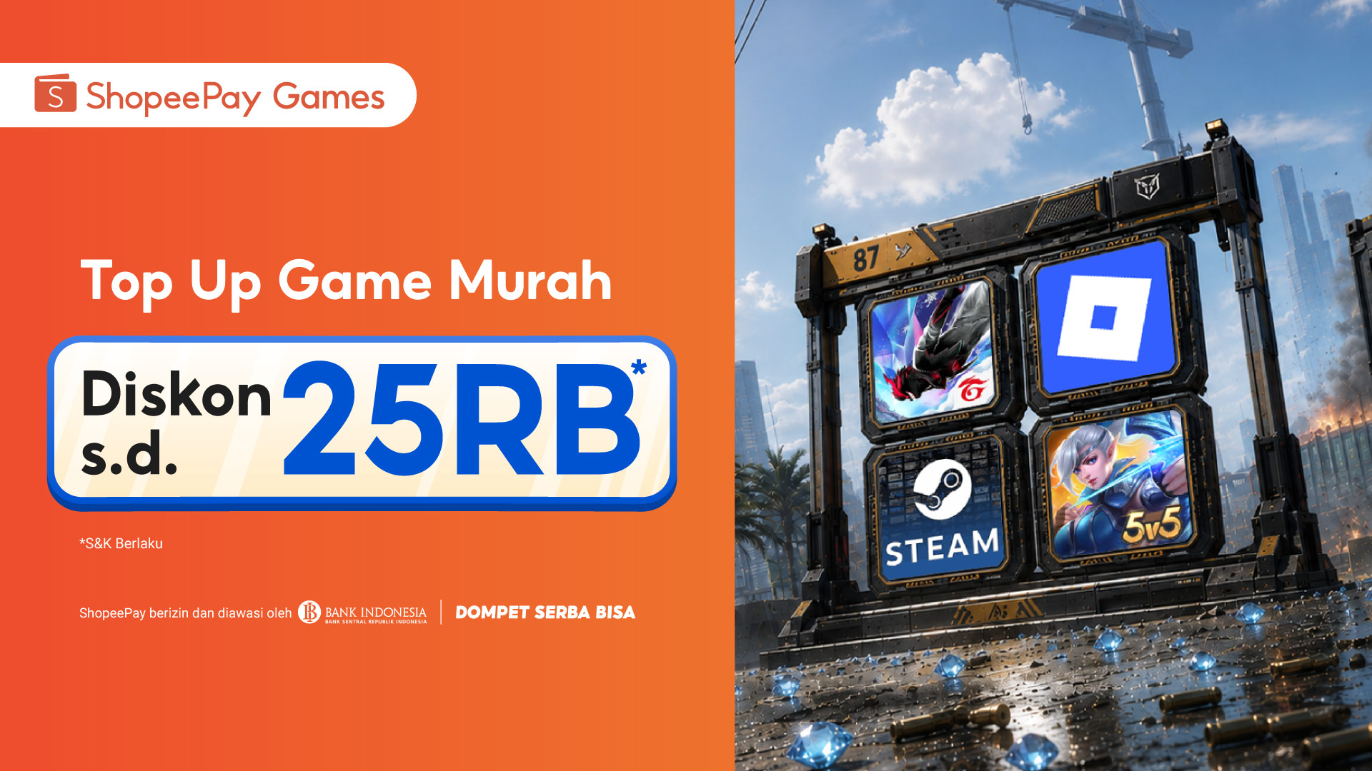 Cara Top Up Game di ShopeePay Games: Nikmati Diskon hingga Rp25.000 dan 5 Diamond Rp1